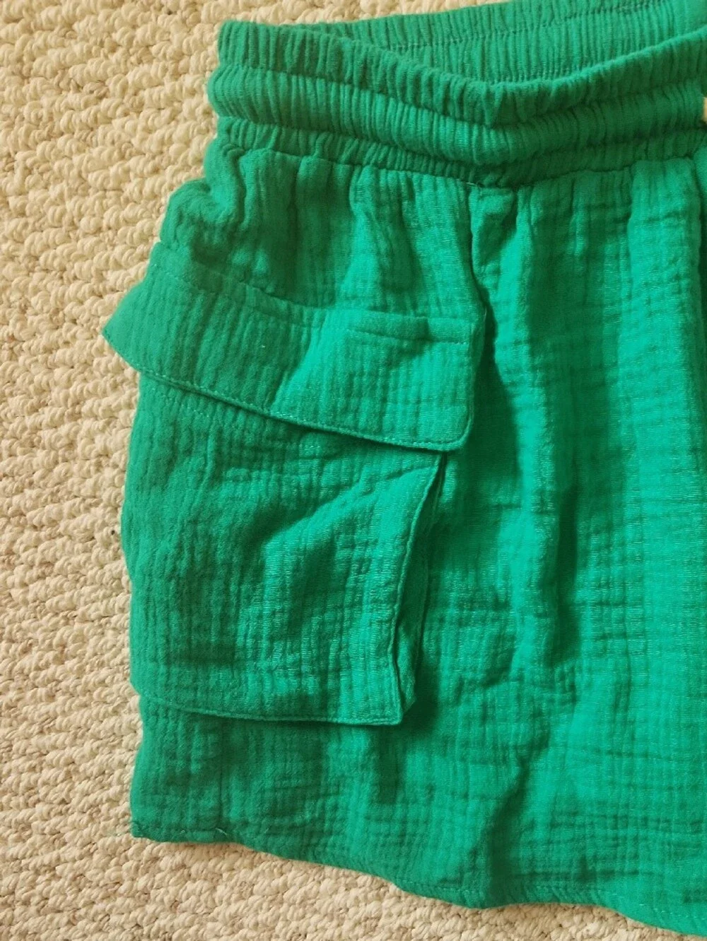 Altar'd  State Green Drawstring Cargo Pocket Women's Shorts